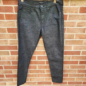 Banana Republic Mid-Rise Skinny Black Jeans Women's Size 30 Reg Serpent Print